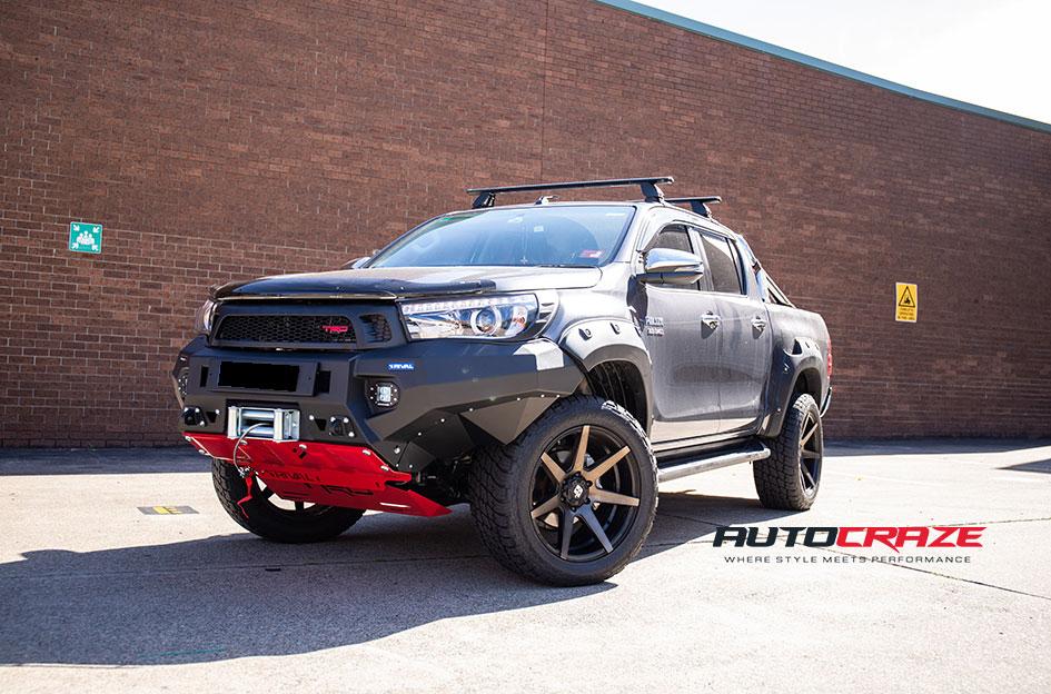 TOYOTA HILUX 4WD AVALANCHE MACHINED FACE MATTE BLACK DARK TINT